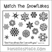 Match the Snowflakes Bible verse activity sheet