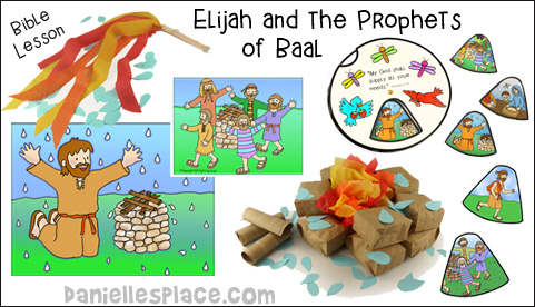 Elijah and the Prophets of Baal Bible Lesson with crafts and activities from www.danielllesplace.com