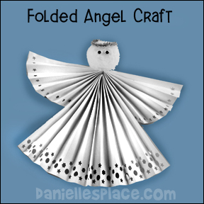 Fan-folded Angel Craft for Children's Ministry from www.daniellesplace.com