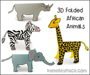 African Animal Standup Crafts