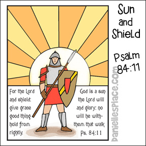 The Lord God is a Sun and Shield Coloring Sheet