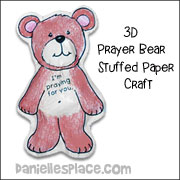 3D Prayer Bear Stuffed Paper Craft
