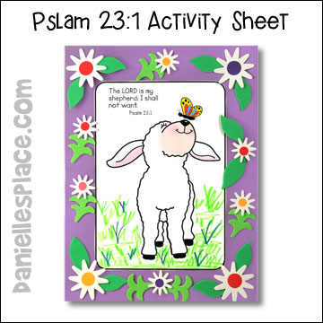 Psalm 23:1 Activity Sheet for Psalms 23 Bible lesson on www.danielliesplace.com