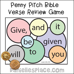 Penny Pitch Bible Verse Review Game from www.daniellesplace.com