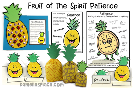 Fruit of the Spirit - Patience Bible Lesson with Crafts and Activities for children from www.daniellesplace.com