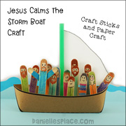 Craft Stick Jesus Calms the storm craft
