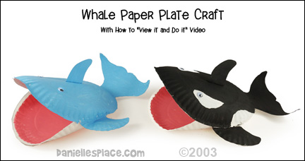 Whale Paper Plate Craft from www.daniellesplace.com