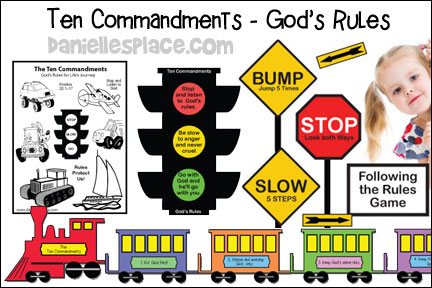 Ten Commandments - God's Rules Bible Lesson and Crafts