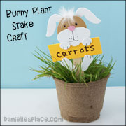 Bunny Plant Stake Craft for Children