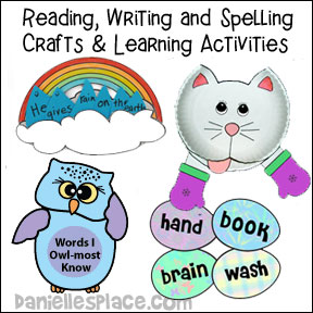 Reading, Writing, and Spelling Crafts and Learning Activities from www.daniellesplace.com