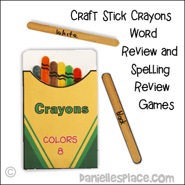 Craft Stick Crayons Word Review and Spelling Games