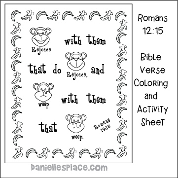 Romans 12:15 - Bible Verse Coloring and Activity Sheet