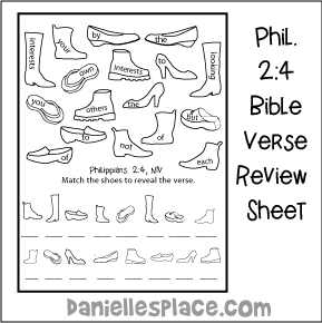 Philippians 2:4 Bible Verse Review and Activity Sheet