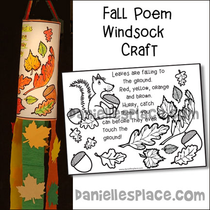 Fall Windsock with Poem Craft for Children