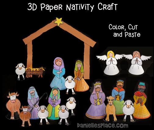 Christmas Nativity Craft - 3D Printable Paper Craft for Kids to make