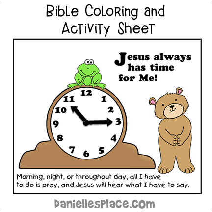 Jesus Always Has Time for Me Coloring and Activity Sheet from www.daniellesplace.com