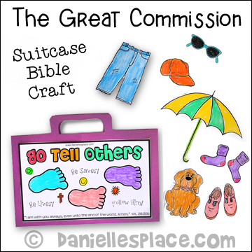 "Go Tell Others" Suite Case Craft for Great Commission Bible Lesson from www.daniellesplace.com