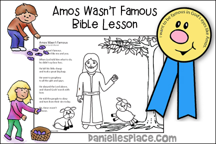 Amos Wasn't Famous Bible Lesson for Children's Ministry