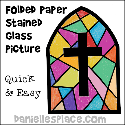Stained Glass Window With Cross Paper Craft for Children's Ministry