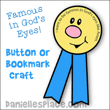 Famous in God's Eyes Buttons or Bookmarks Craft
