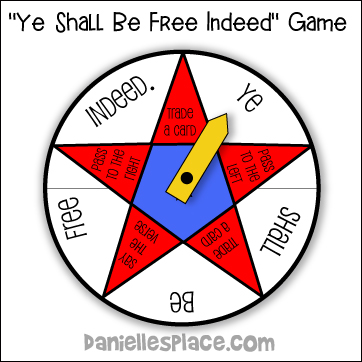 "Ye Shall Be Free Indeed" Bible Verse Review Spinner Game