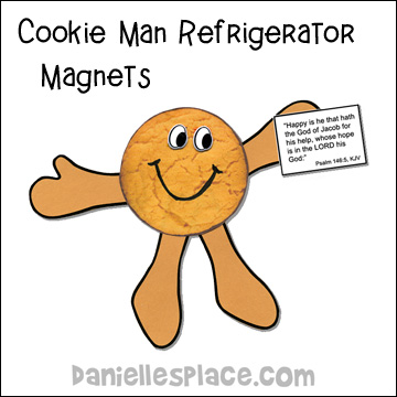 Cookie Man Refrigerator Magnet Craft for Sunday School