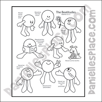 Beatitudes - Recipe for Happiness, Coloring Sheet
