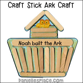 Noah's Ark Craft Stick Craft for Sunday School