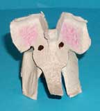 egg carton elephant craft for kids