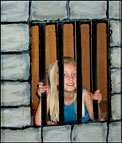 Jail made from a box for Paul and Silas Sunday School Lesson www.daniellesplace.com
