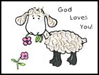 God Loves You Macroni sheep Bible  craft for kids