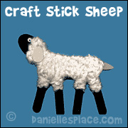 Craft stick and Yarn Sheep Craft from www.daniellesplace.com