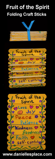 Fruit of the Spirit Folding Craft Stick Bible Craft for Sunday School from www.daniellesplace.com