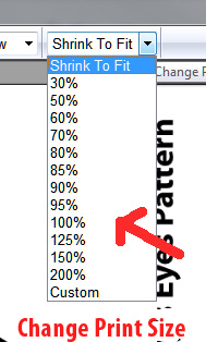 change print printing instructions percentage pick