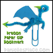 Dragon Craft - Dragon Book Mark made with Chenille stems and paper clip