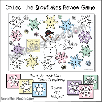 Winter Activity - Collect the Snowflakes Review Game for homeschools