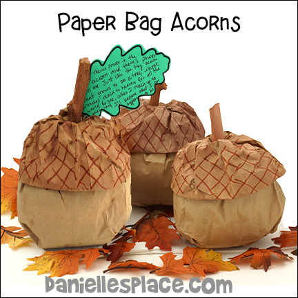 Paper Bag Acorns Craft 