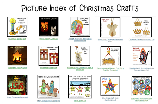 Picture Index of the 99 Bible-themed Christmas Crafts on Danielle's Place