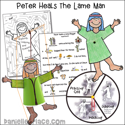 Peter Heals a Lame Man Bible Lesson for Children's Ministry with Bible Games, Bible Crafts and Bible Verse Review Games