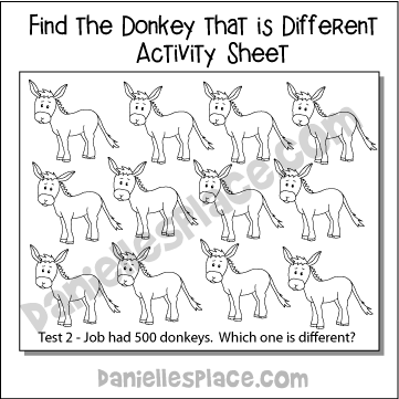 Sunday School Job 500 donkeys Activity Sheet