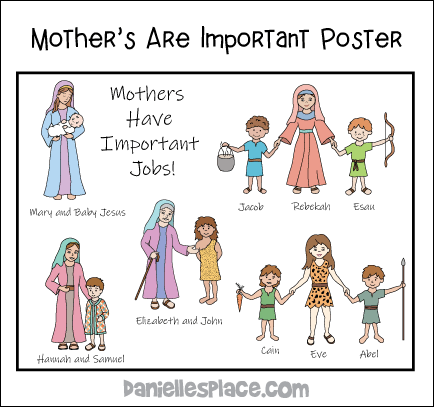 Mothers of the Bible Activity Sheet or Poster