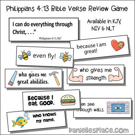 Philippians 4:13 Printable Bible Verse Review Game for Children's Ministry