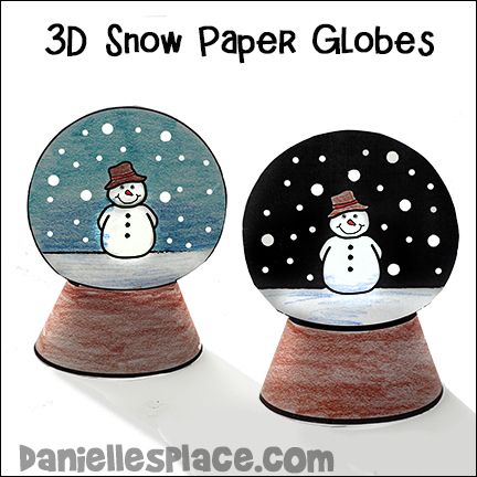 3D Paper Snow Globe Winter Craft