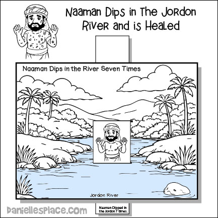 Naaman Dipping in the Jordon River Activity Sheet