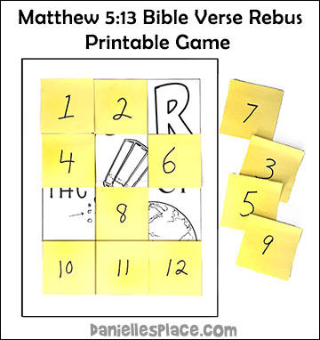 Matthew 5:13 Bible Verse Rebus Printable Game
