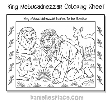 King Nebuchadnezzar Eating Grass Coloring Sheet