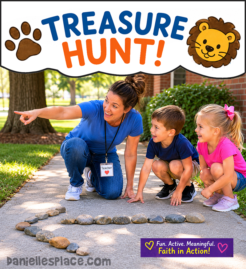Daniel and the Lions Treasure Hunt Sunday School activity for children