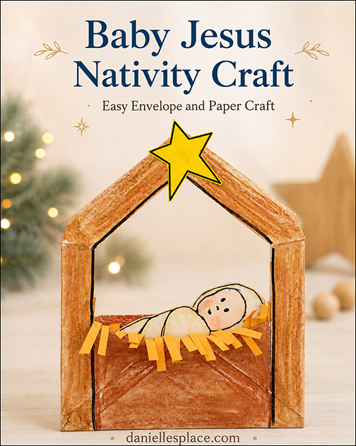 Jesus in a Manger Envelope Christmas Craft for Children's Ministry