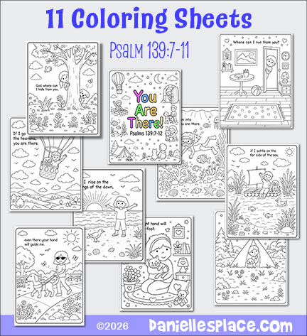 11 Coloring Sheets for Psalm 139:7-11
