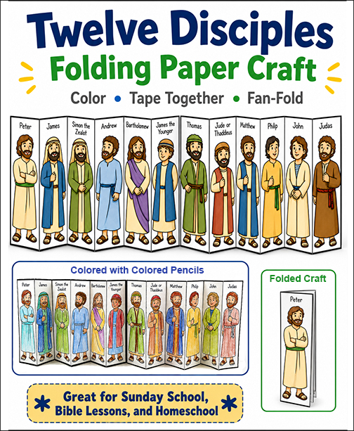The Twelve Disciples Fan-fold and Stick Puppet Craft